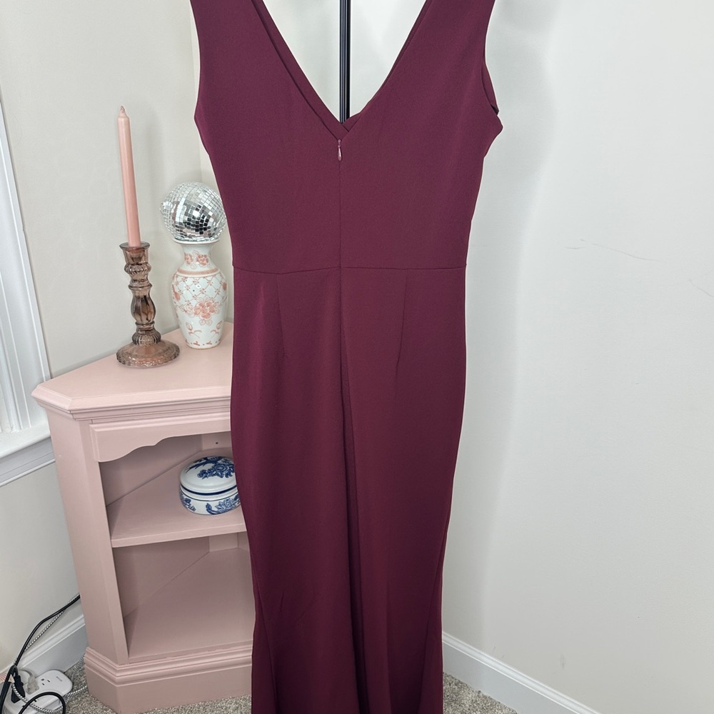 Chic Backless Burgundy Dress MEDIUM - Picture 5 of 7